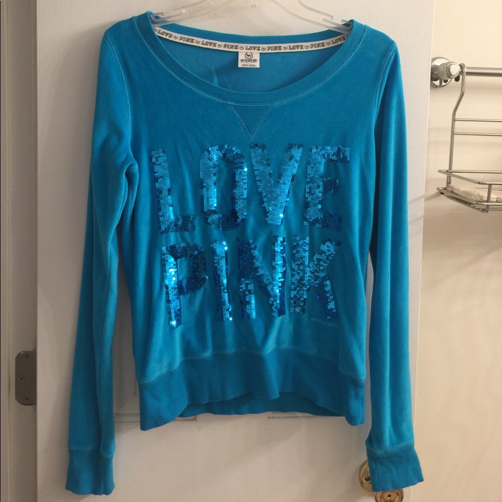 Victoria's Secret PINK velour crew neck sz Small